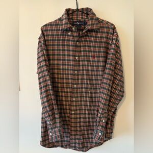 Ralph Lauren Men's Red and Green Plaid Shirt